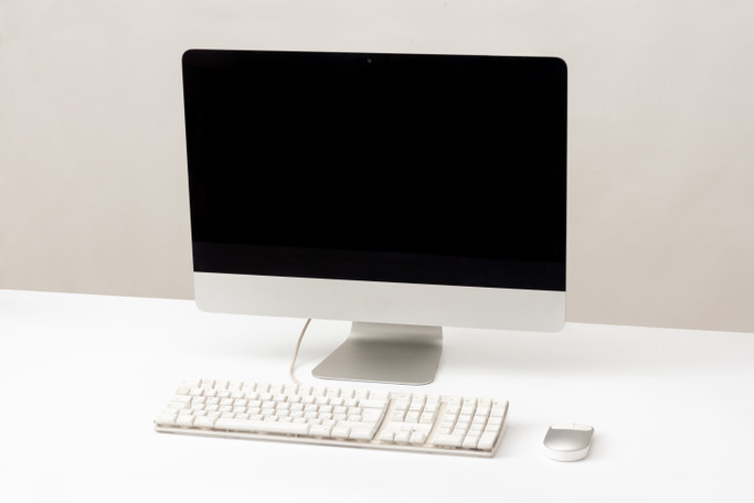 Desktop computer on a white desk